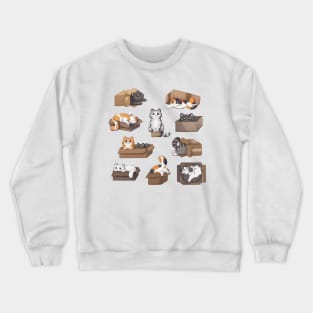 Lot of cats in boxes Crewneck Sweatshirt